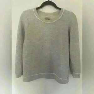 Chaser raw edge heather grey crewneck pullover sweater shirt women's‎  size M